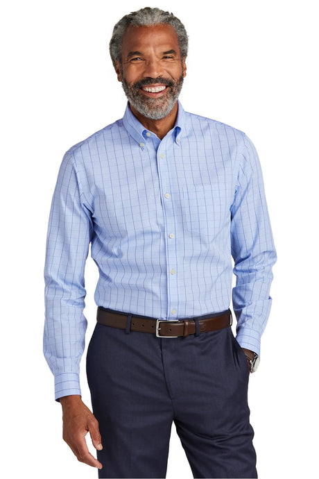Brooks Brothers® Wrinkle-Free Stretch Patterned Shirt BB18008 Newport Blue