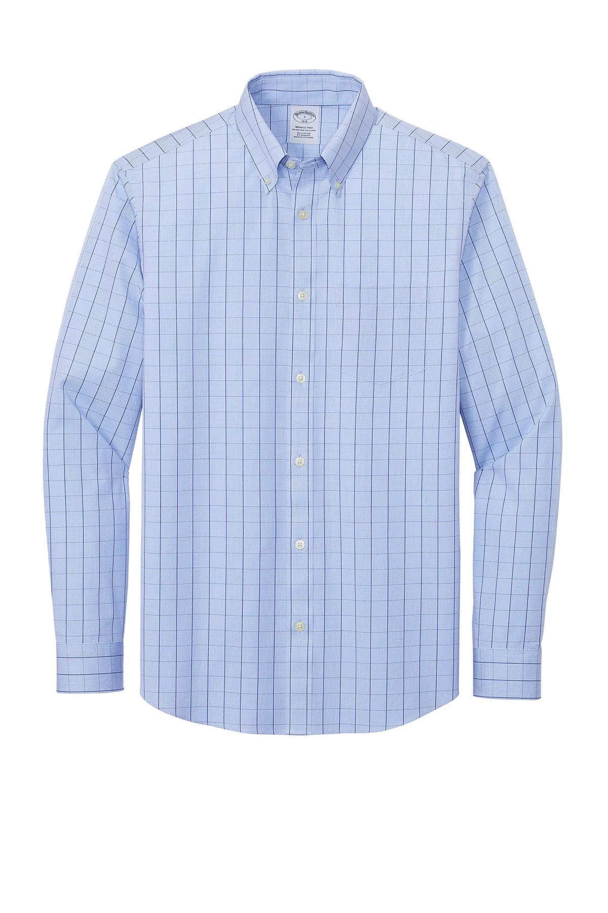 Brooks Brothers® Wrinkle-Free Stretch Patterned Shirt BB18008 Newport Blue_3