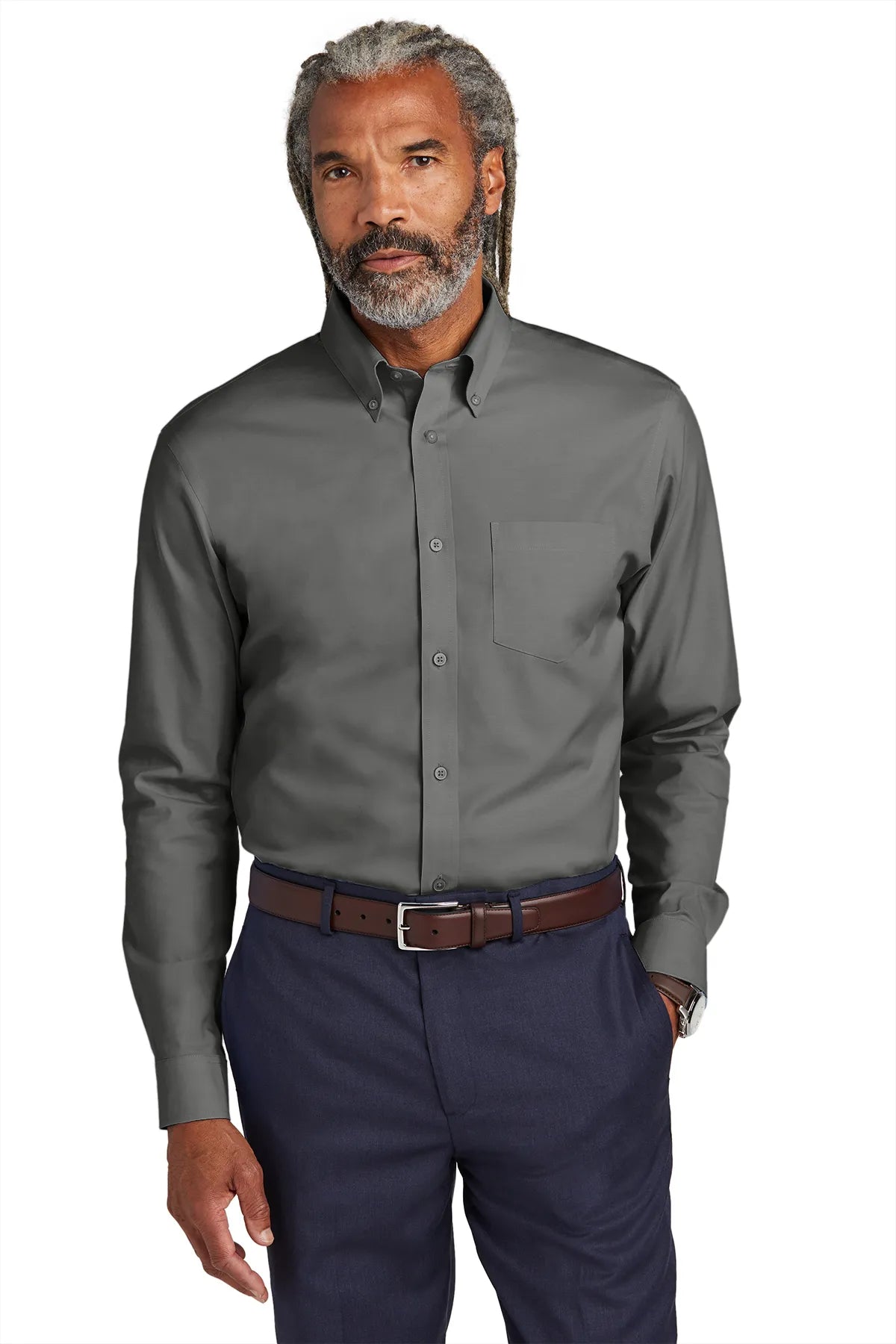 Brooks Brothers® Wrinkle-Free Stretch Pinpoint Shirt BB18000 Deep Black