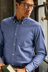 Brooks Brothers® Wrinkle-Free Stretch Pinpoint Shirt BB18000 cobalt blue_5