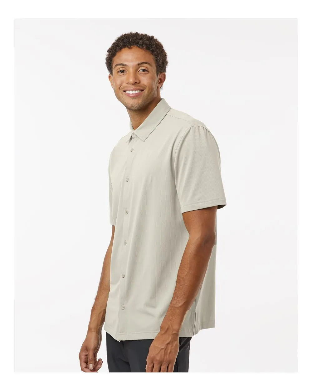 Button Down Short Sleeve Shirt alumina_1
