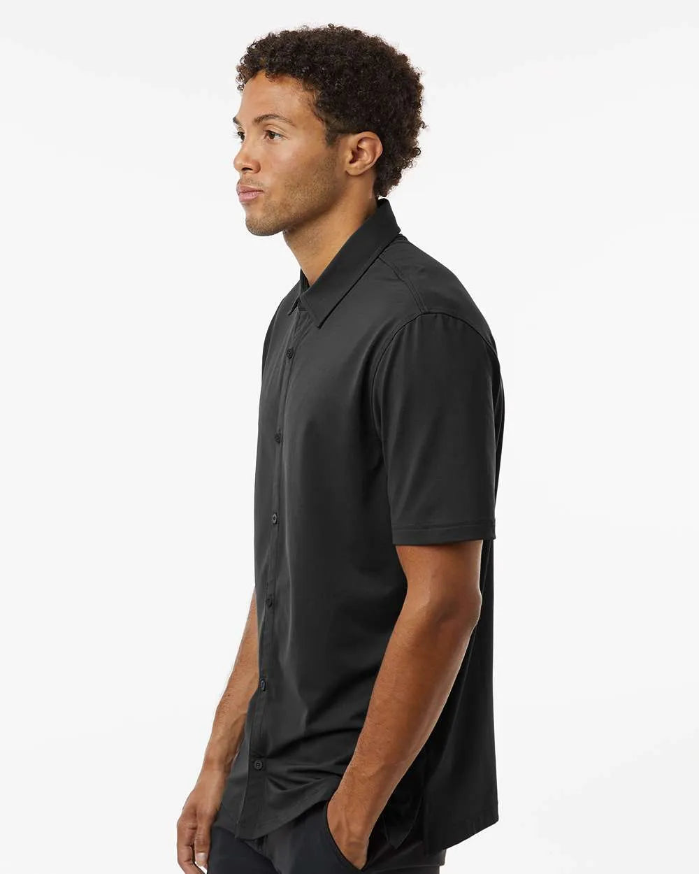 Button Down Short Sleeve Shirt black_1