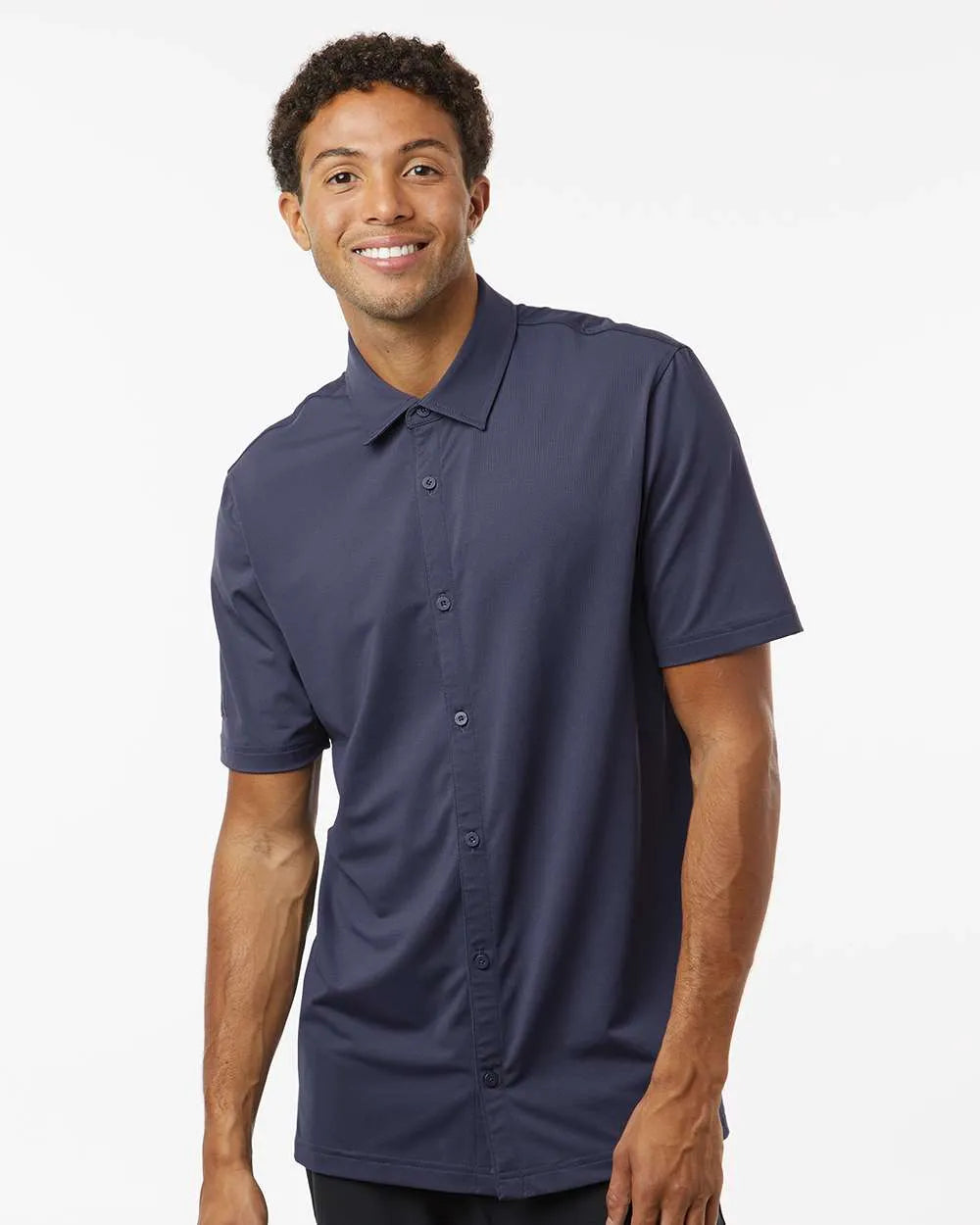 Button Down Short Sleeve Shirt shadow navy
