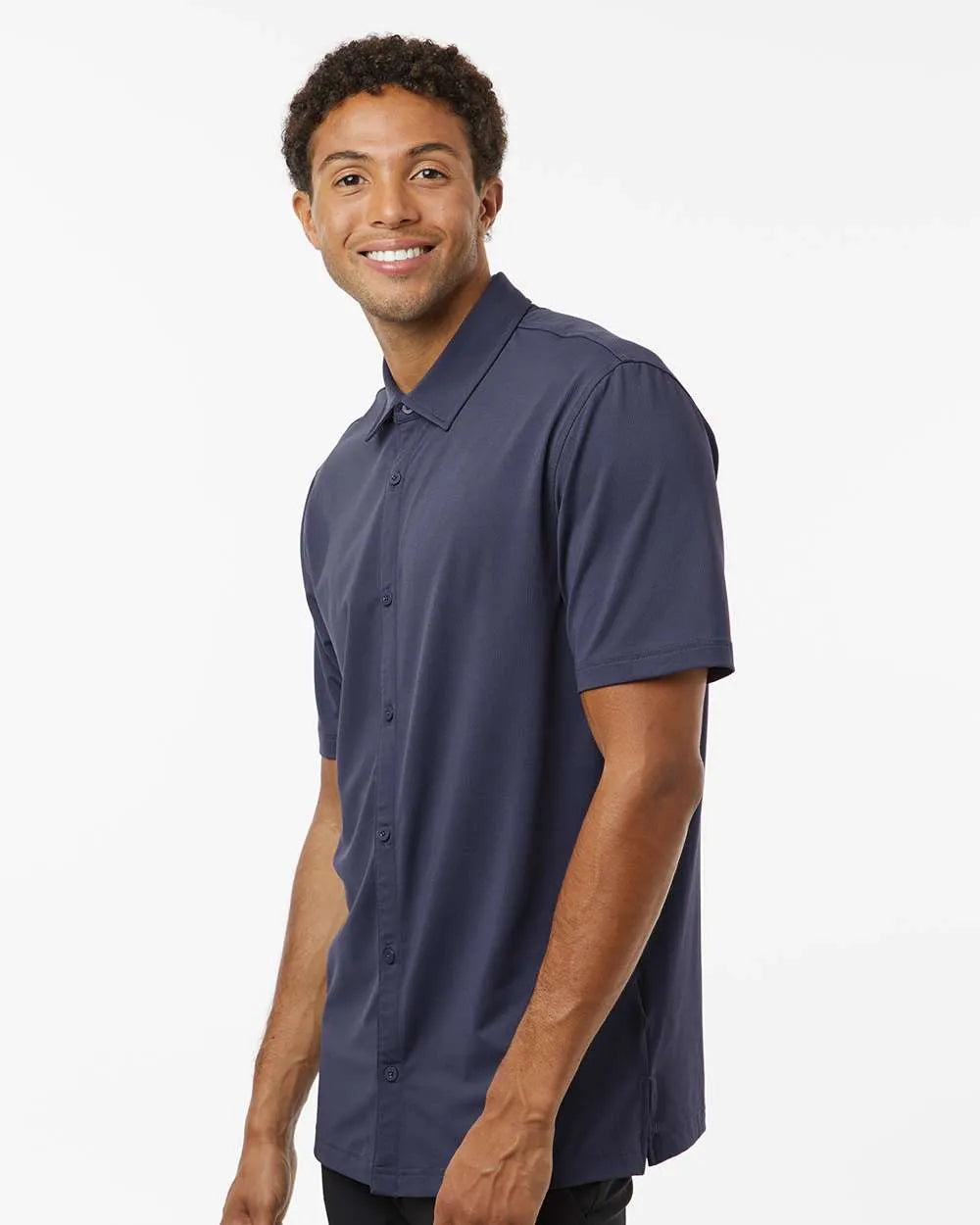 Button Down Short Sleeve Shirt shadow navy_1