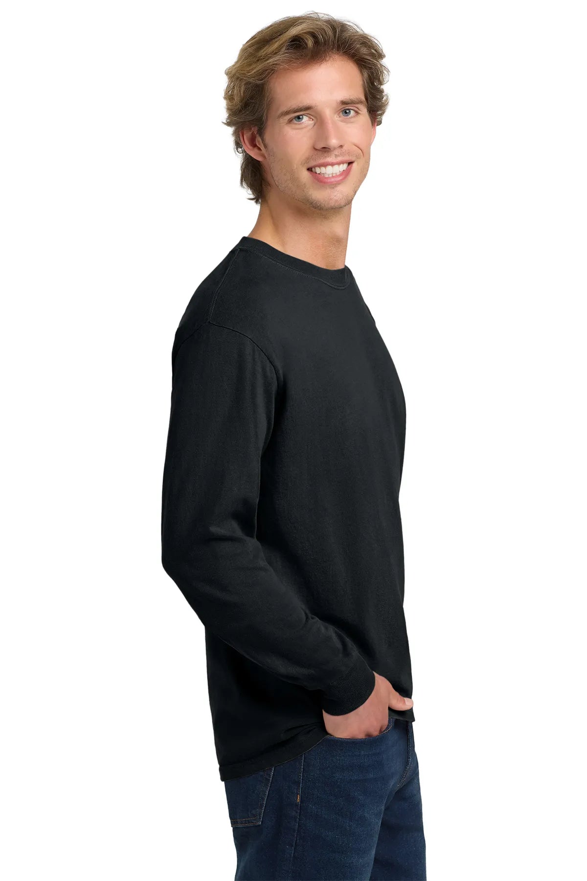 COMFORT COLORS ® Heavyweight Ring Spun Long Sleeve Tee. 6014 Black_1