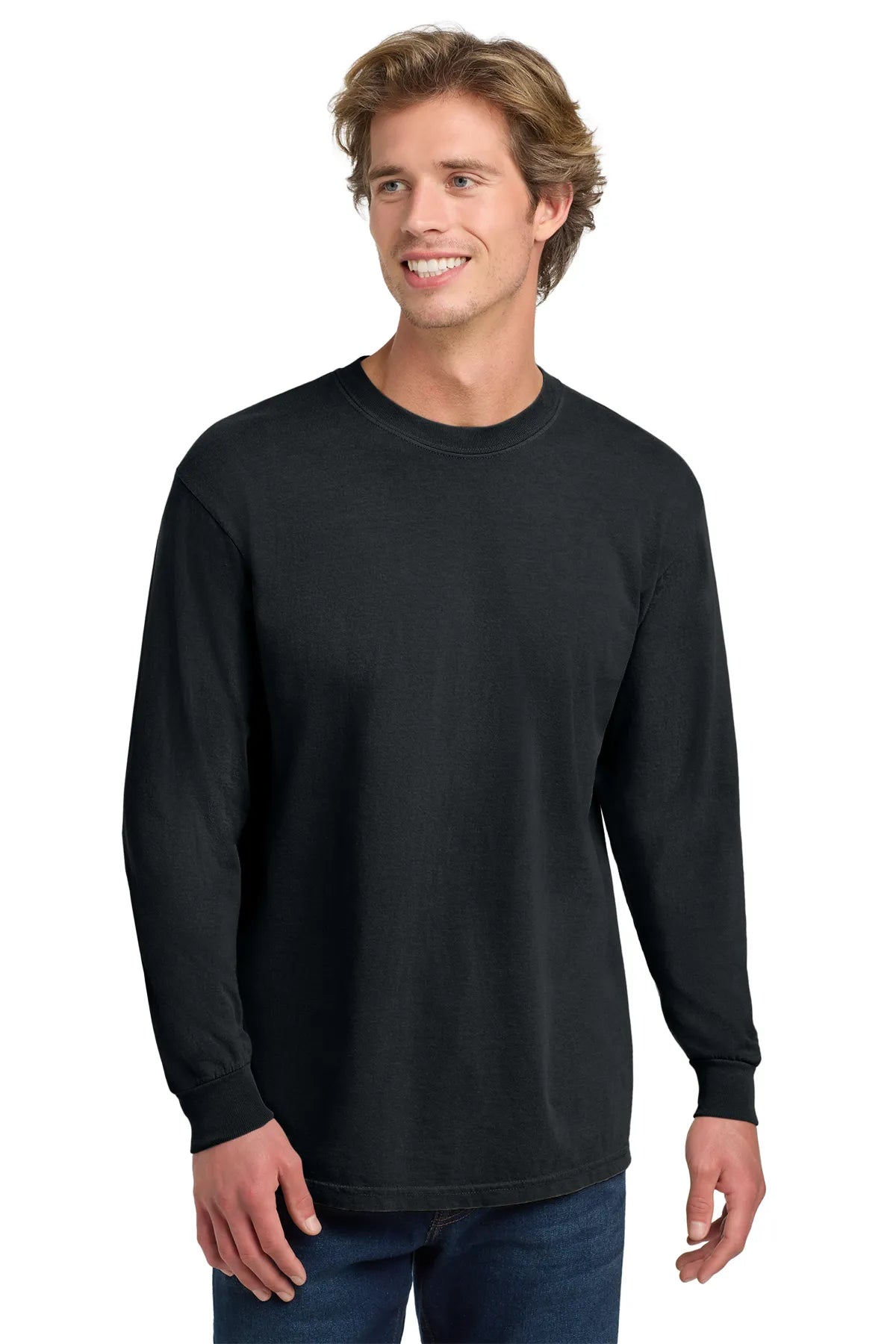 COMFORT COLORS ® Heavyweight Ring Spun Long Sleeve Tee. 6014 Black_3