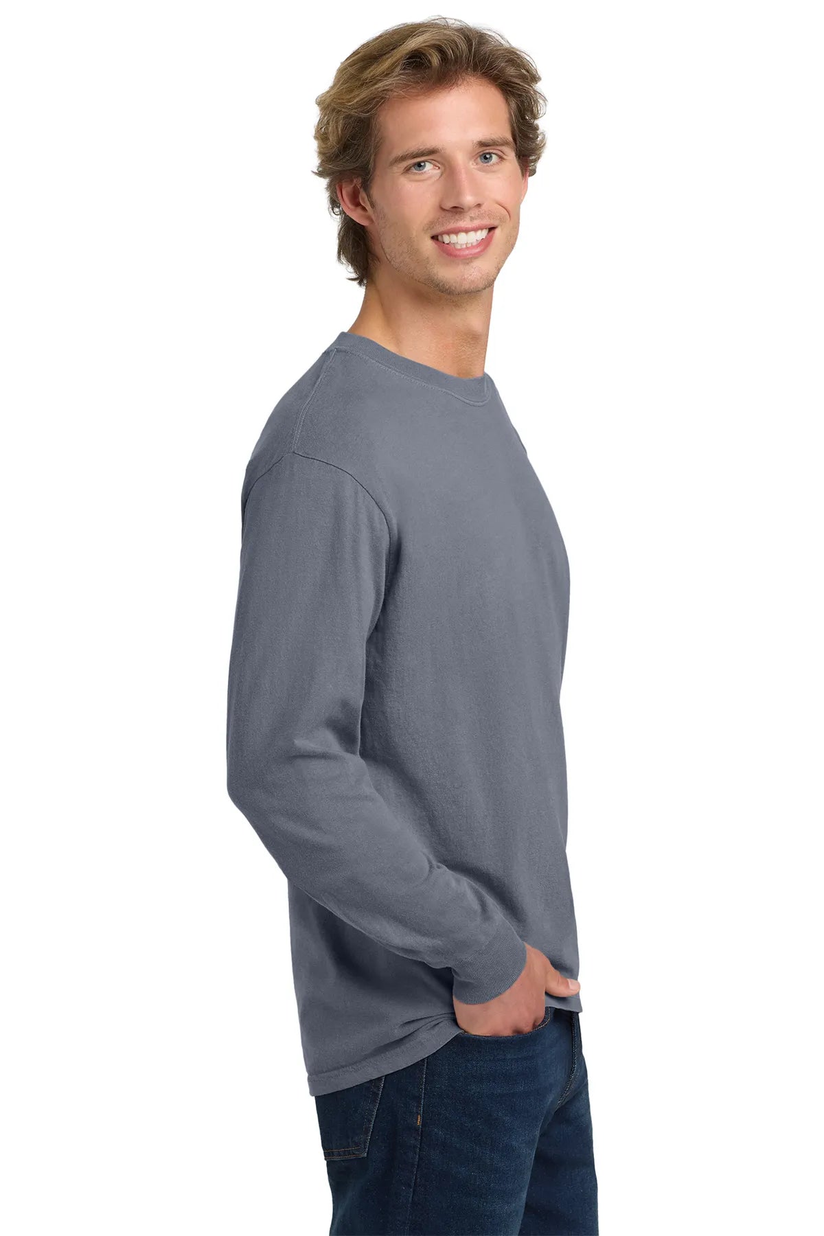 COMFORT COLORS ® Heavyweight Ring Spun Long Sleeve Tee. 6014 Blue Jean_1