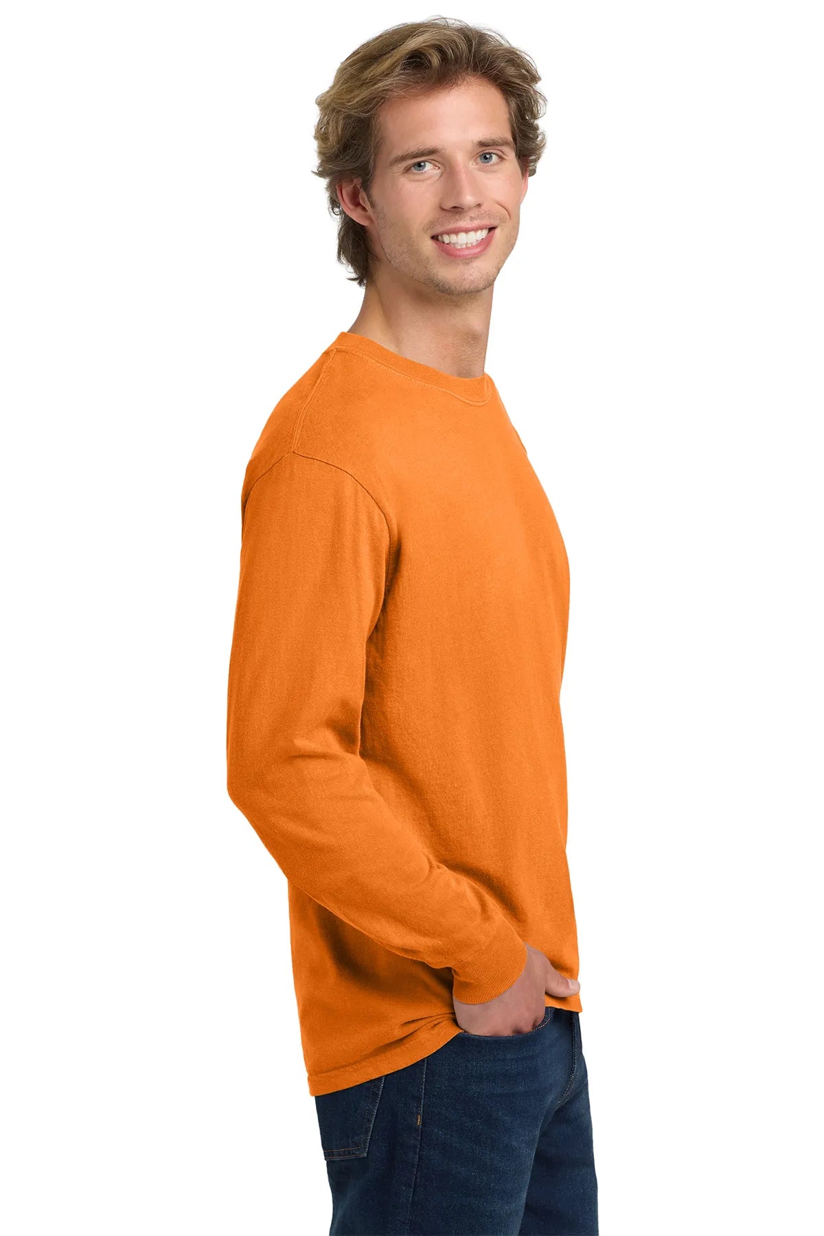 COMFORT COLORS ® Heavyweight Ring Spun Long Sleeve Tee. 6014 Bright Orange_1
