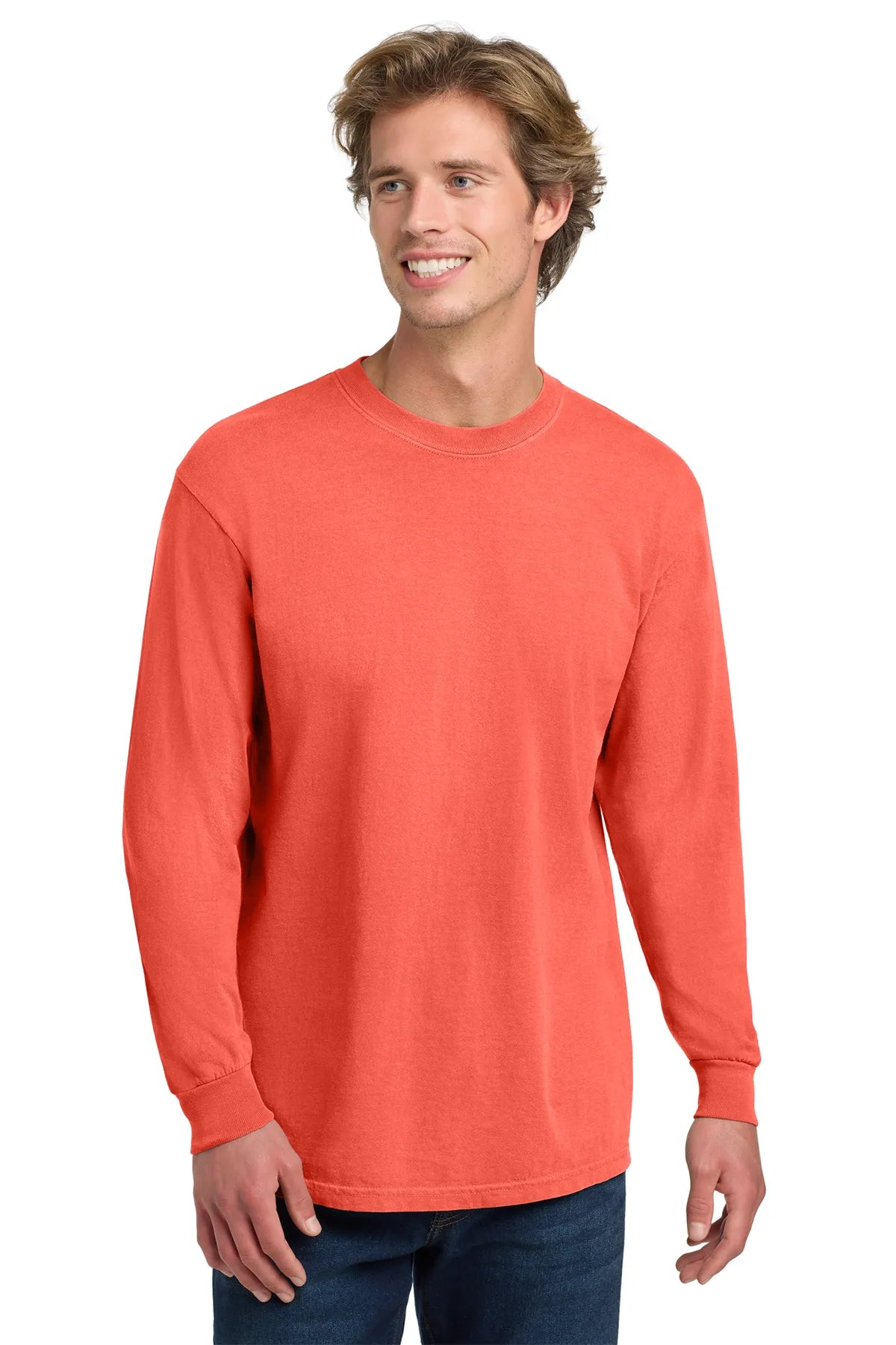 COMFORT COLORS ® Heavyweight Ring Spun Long Sleeve Tee. 6014 Bright Salmon_3