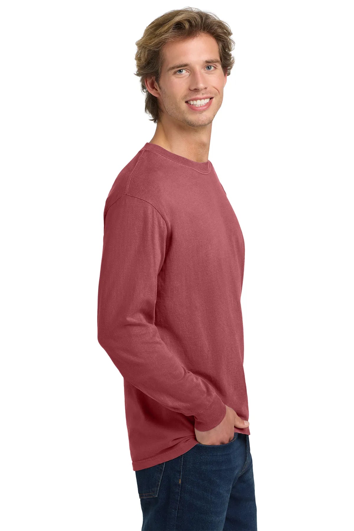 COMFORT COLORS ® Heavyweight Ring Spun Long Sleeve Tee. 6014 Crimson_1