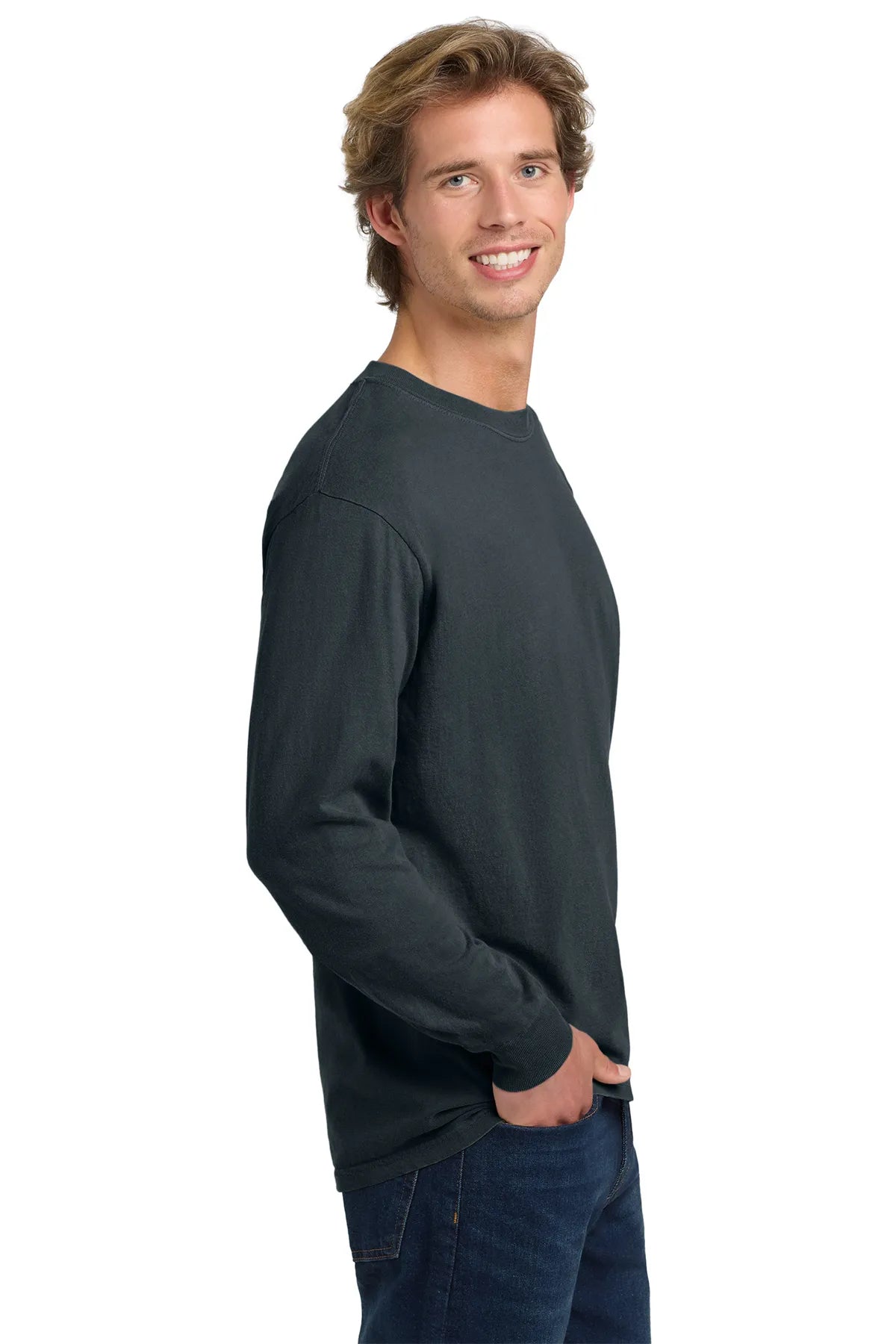 COMFORT COLORS ® Heavyweight Ring Spun Long Sleeve Tee. 6014 Denim_1