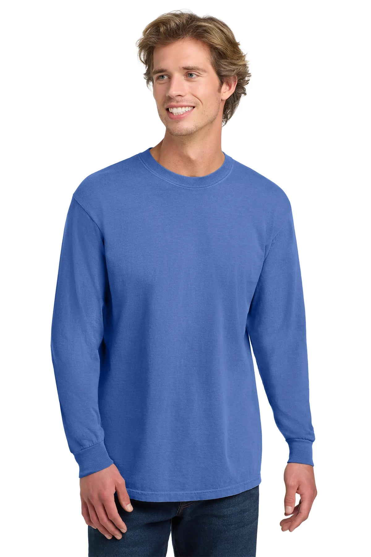 COMFORT COLORS ® Heavyweight Ring Spun Long Sleeve Tee. 6014 Flo Blue_3