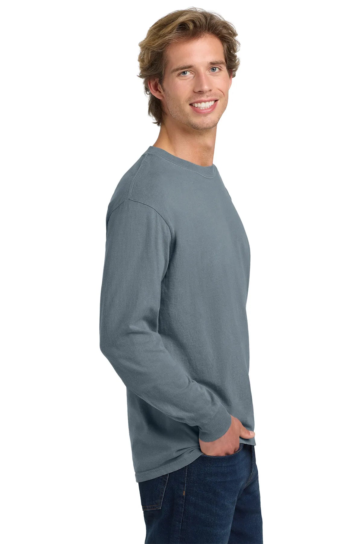 COMFORT COLORS ® Heavyweight Ring Spun Long Sleeve Tee. 6014 Granite_1
