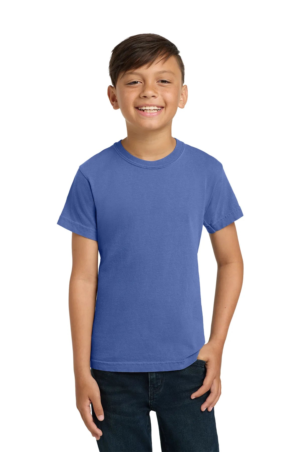 COMFORT COLORS ® Youth Heavyweight Ring Spun Tee. 9018  Flo Blue_1