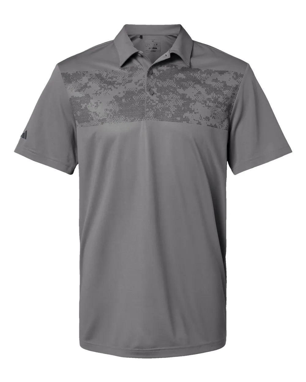 Camo Chest Print Polo grey three_3