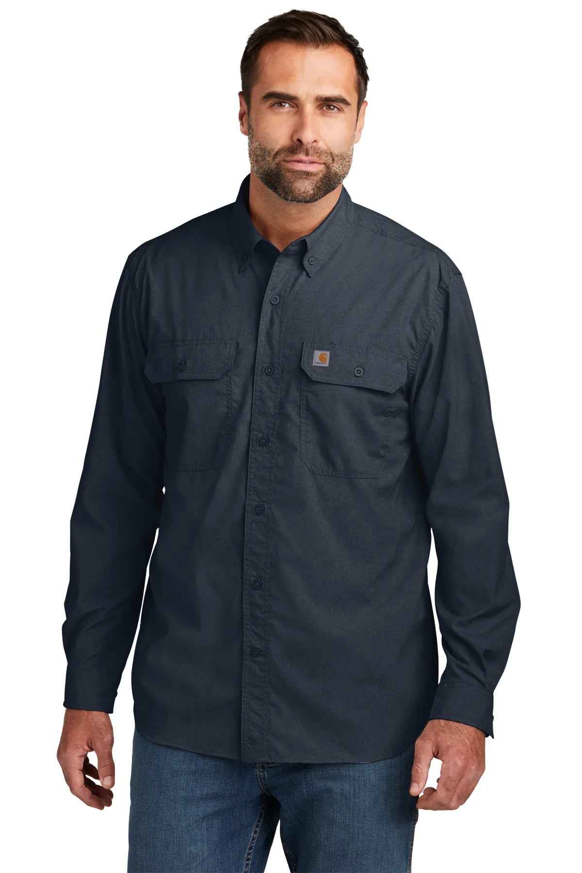 Carhartt Force® Solid Long Sleeve Shirt CT105291 navy_1