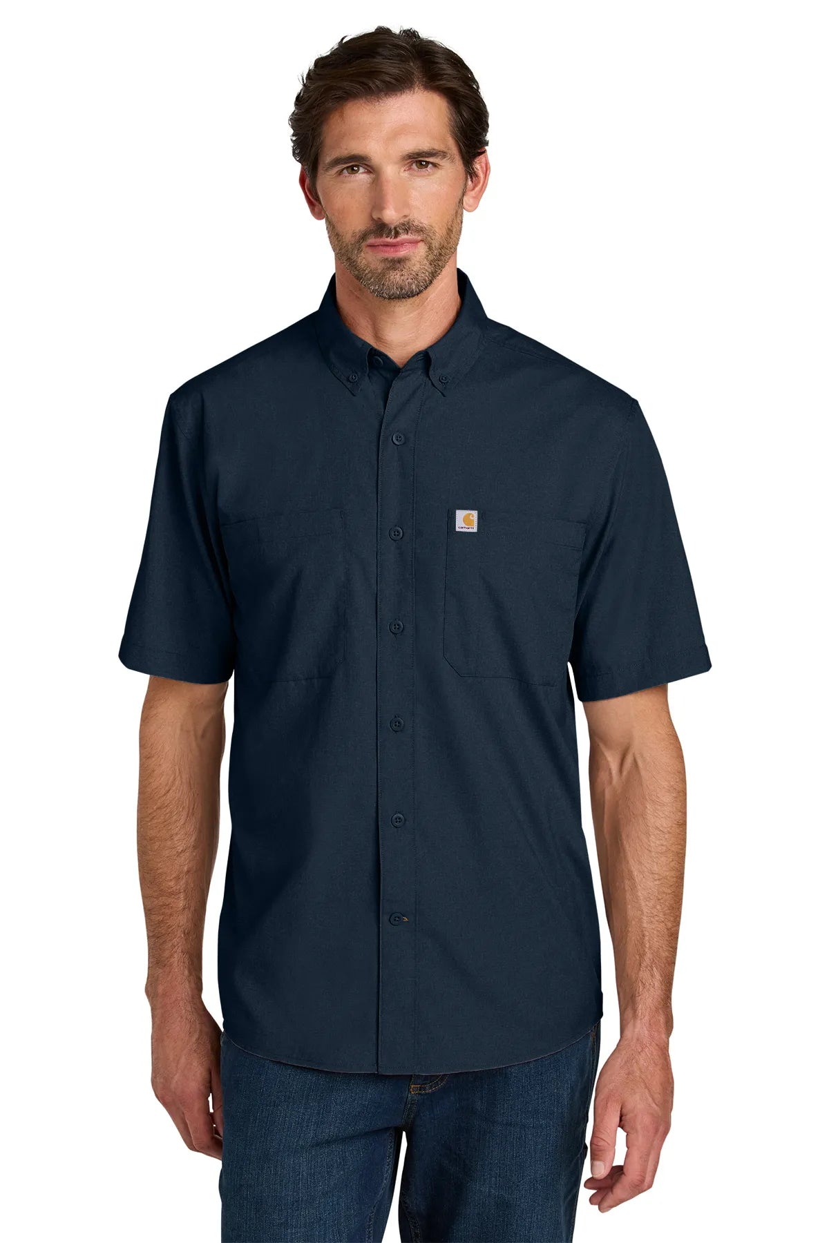 Carhartt Force ®  Sun Defender ™  Short Sleeve Shirt CT107107 navy
