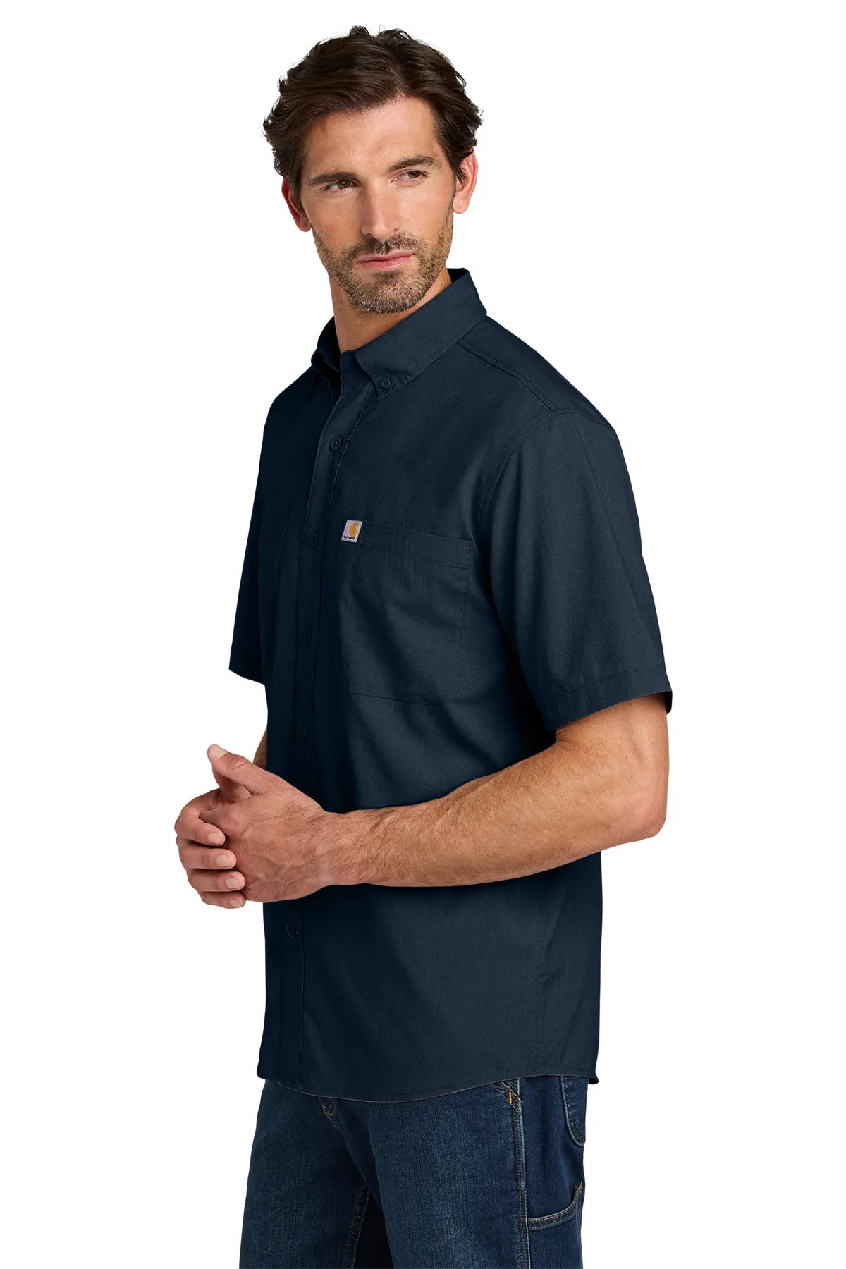 Carhartt Force ®  Sun Defender ™  Short Sleeve Shirt CT107107 navy_2