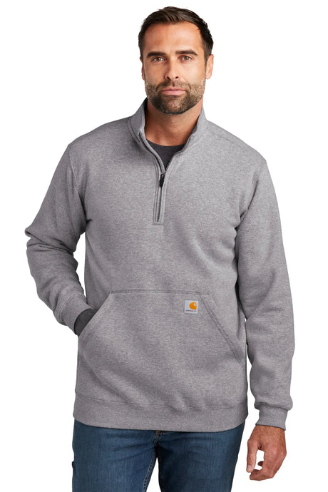 Carhartt® Midweight 1/4-Zip Mock Neck Sweatshirt CT105294 heather grey
