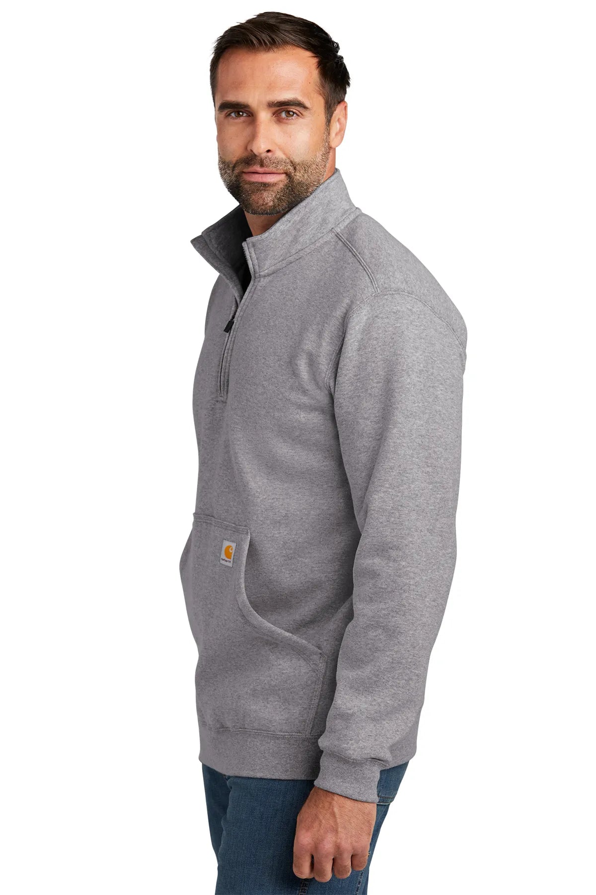 Carhartt® Midweight 1/4-Zip Mock Neck Sweatshirt CT105294 heather grey_2