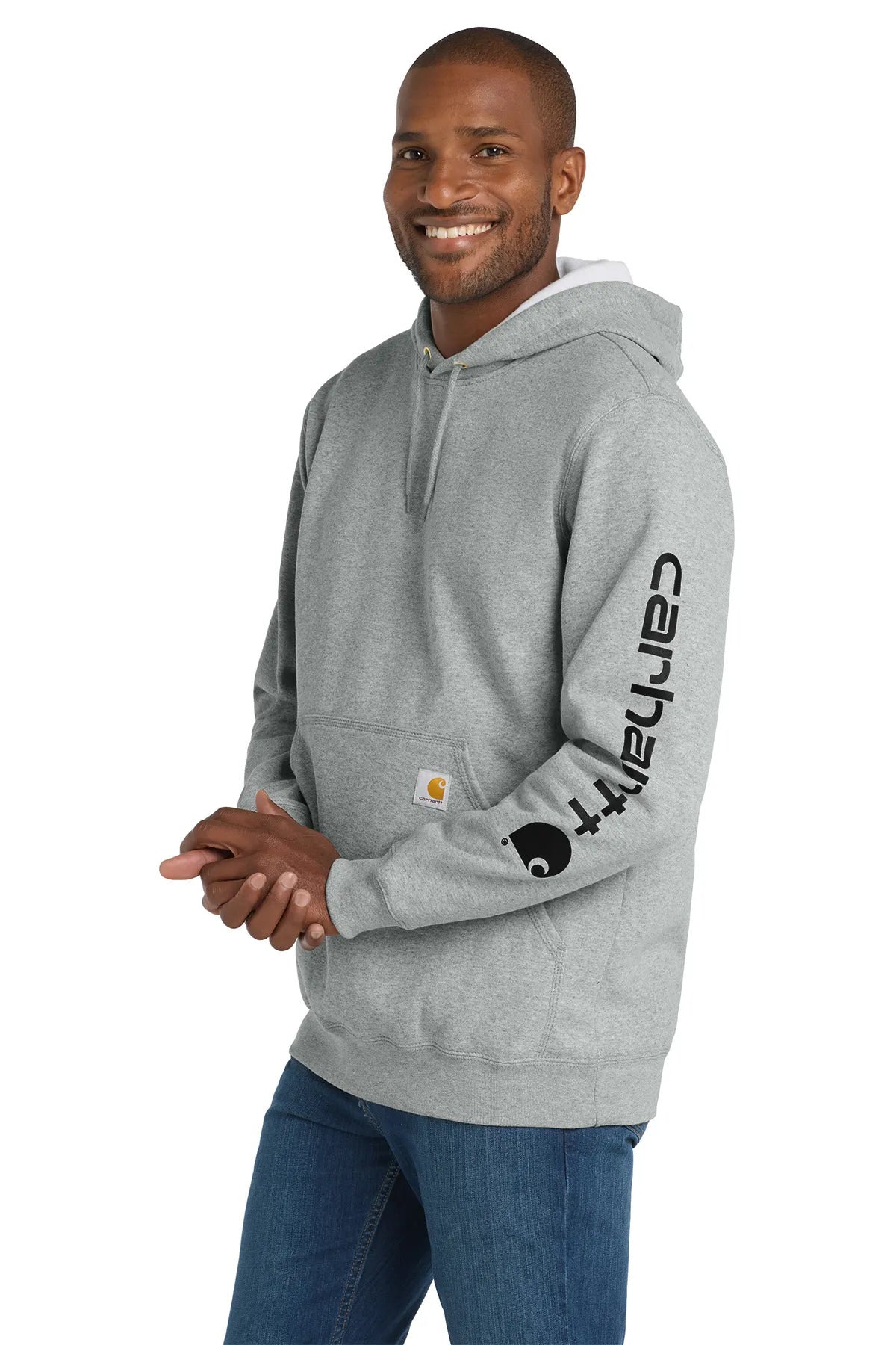 Carhartt® Midweight Hooded Logo Sweatshirt CTK288 heather grey_2