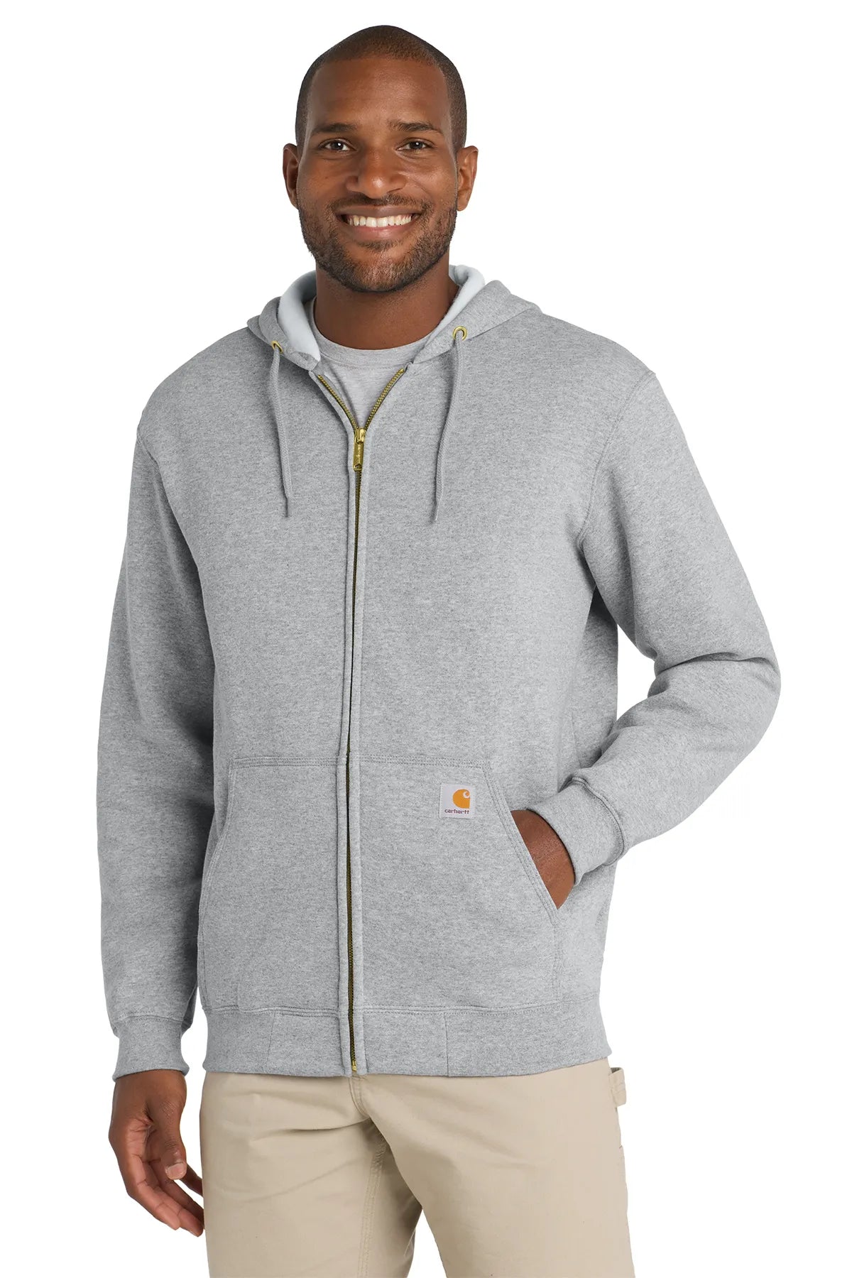 Carhartt ® Midweight Hooded Zip-Front Sweatshirt. CTK122 heather grey