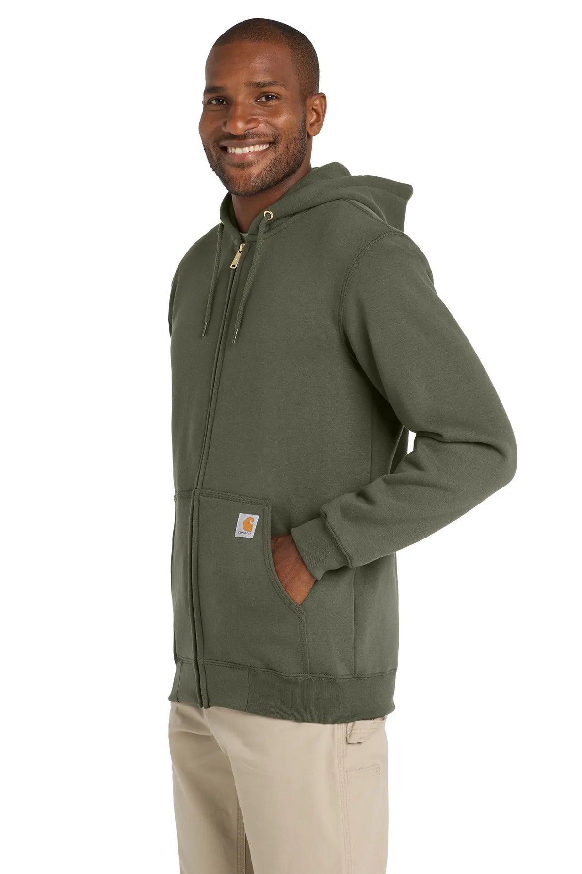 Carhartt ® Midweight Hooded Zip-Front Sweatshirt. CTK122 moss_2