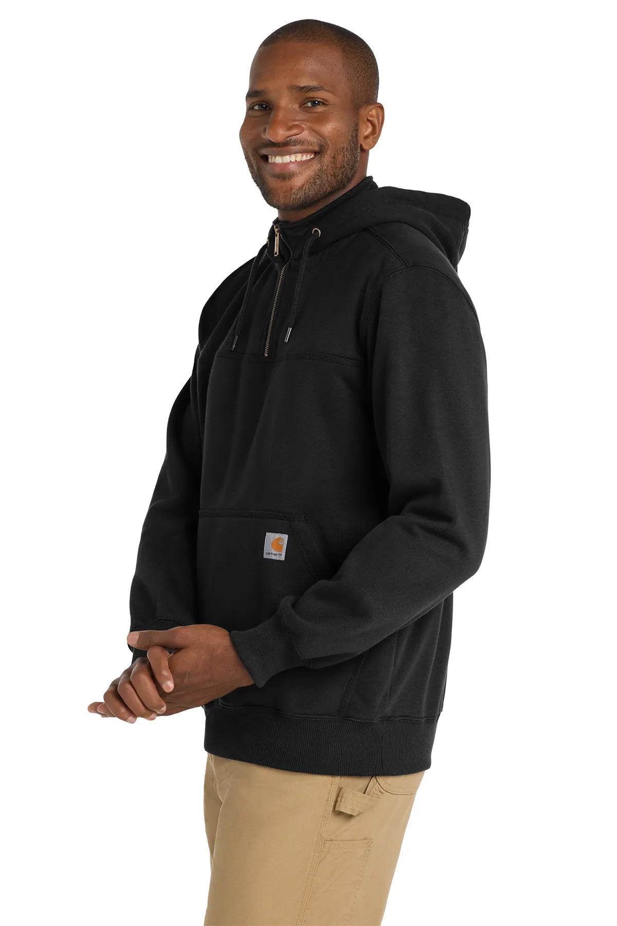 Carhartt ® Rain Defender ® Paxton Heavyweight Hooded Zip Mock Sweatshirt. CT100617 black