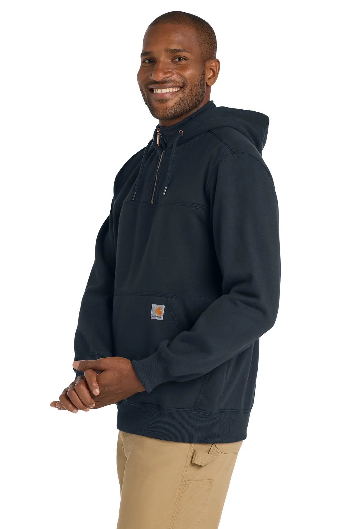 Carhartt ® Rain Defender ® Paxton Heavyweight Hooded Zip Mock Sweatshirt. CT100617 new navy_3