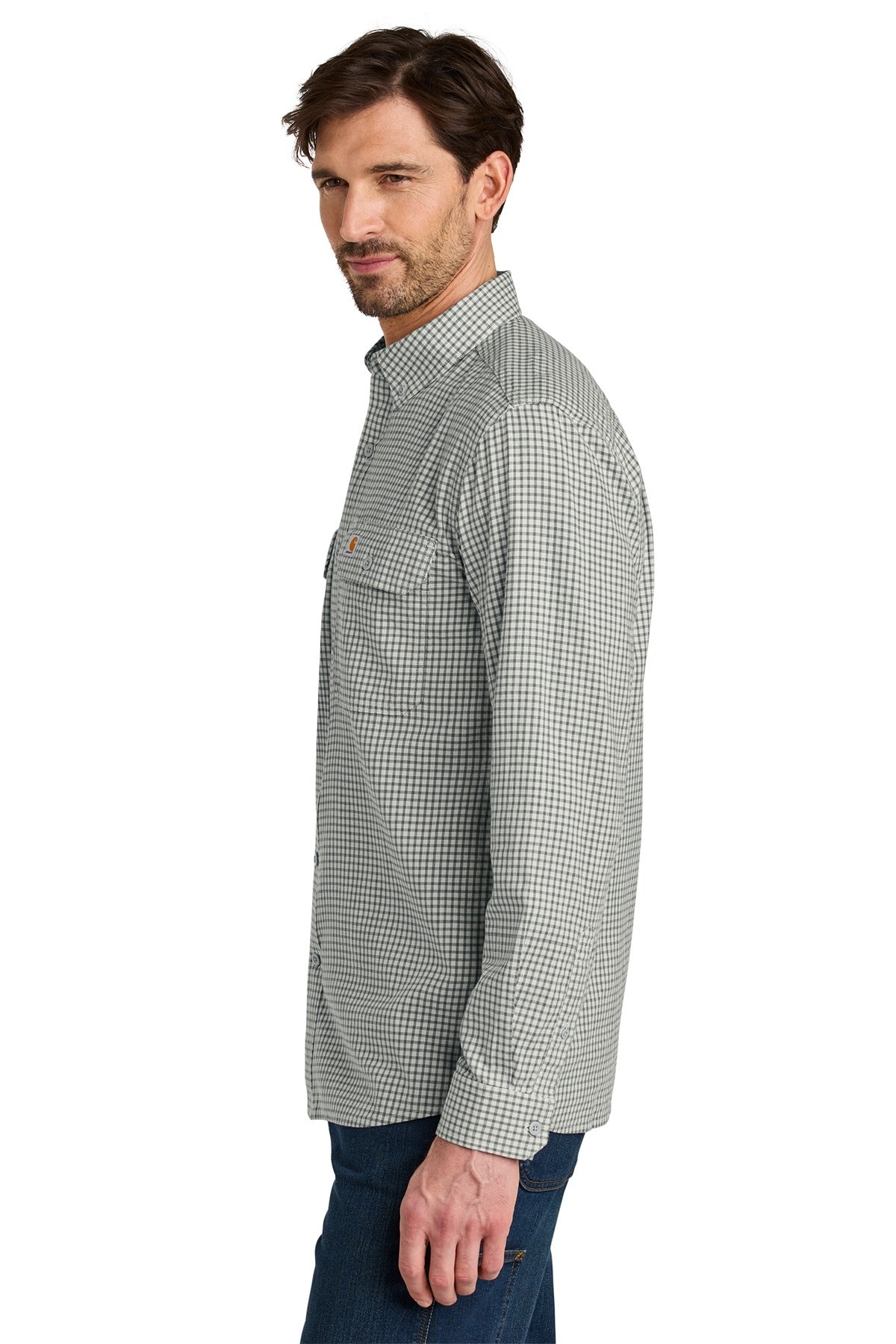 Carhartt ®  Rugged Flex ®  Plaid Long Sleeve Shirt CT107109 Check Steel Malt_2