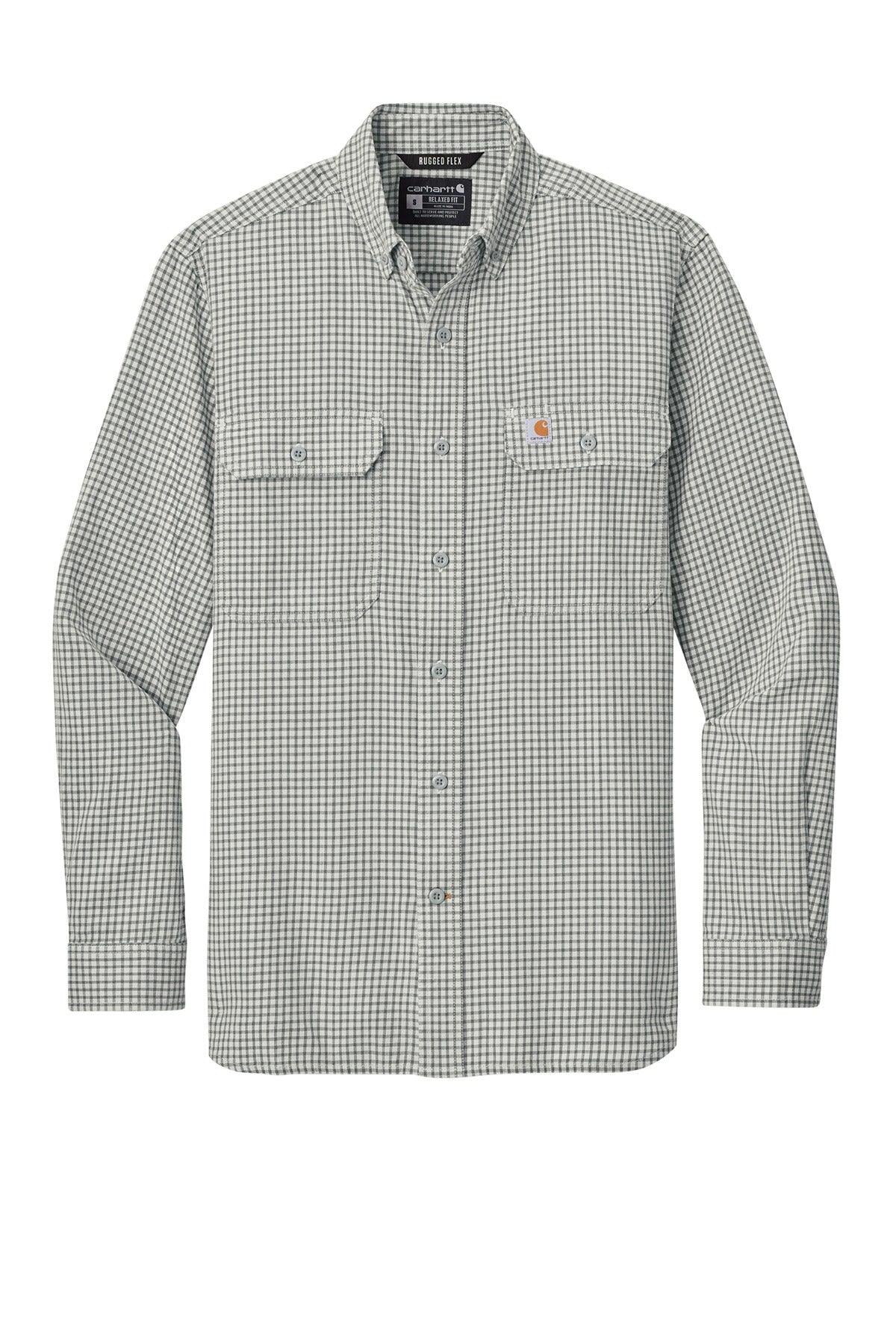 Carhartt ®  Rugged Flex ®  Plaid Long Sleeve Shirt CT107109 Check Steel Malt_3