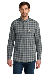 Carhartt ®  Rugged Flex ®  Plaid Long Sleeve Shirt CT107109 Plaid Steel Navy
