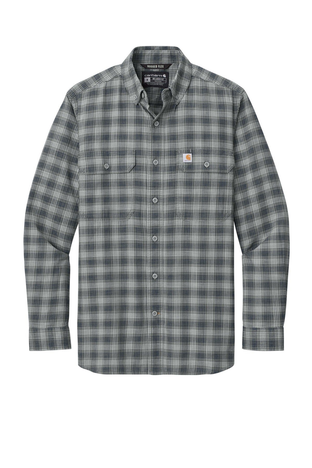 Carhartt ®  Rugged Flex ®  Plaid Long Sleeve Shirt CT107109 Plaid Steel Navy_3