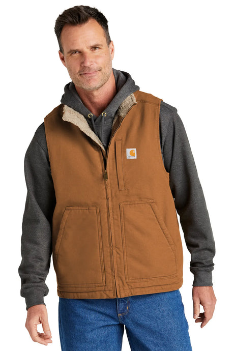 Carhartt® Sherpa-Lined Mock Neck Vest CT104277 carhartt brown_1