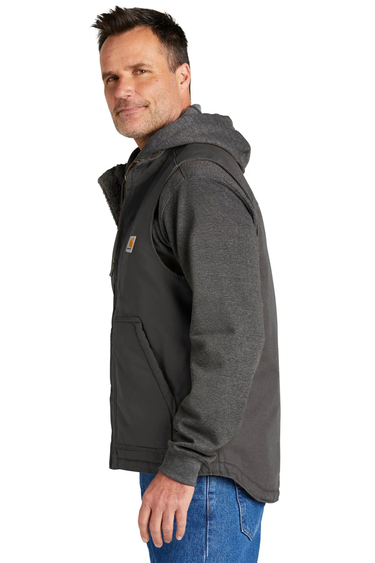 Carhartt® Sherpa-Lined Mock Neck Vest CT104277 gravel_2