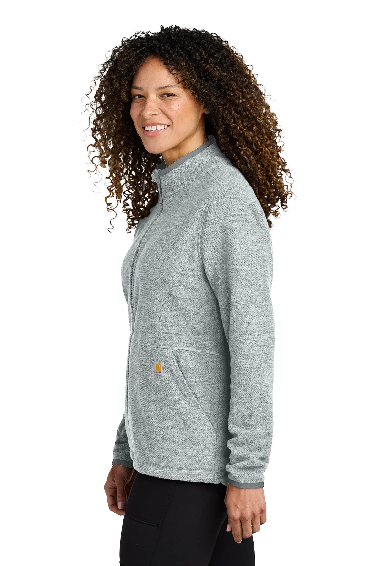 Carhartt ®  Women's Textured Full-Zip Fleece Jacket CT106419 heather grey_2