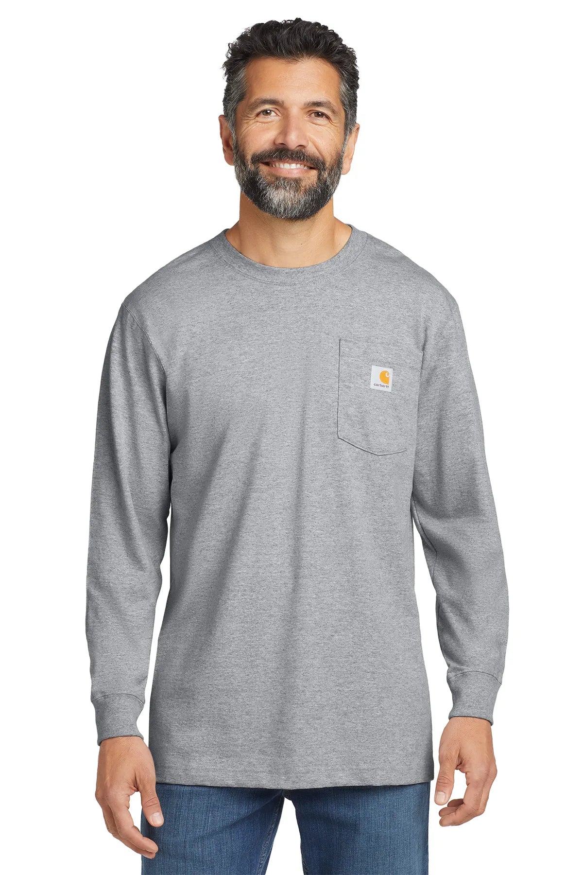 Carhartt ® Workwear Pocket Long Sleeve T-Shirt. CTK126 heather grey