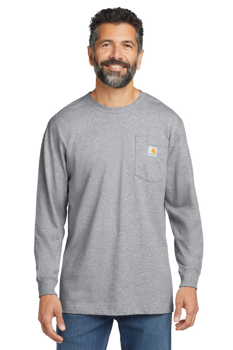 Carhartt ® Workwear Pocket Long Sleeve T-Shirt. CTK126 heather grey