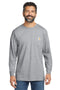 Carhartt ® Workwear Pocket Long Sleeve T-Shirt. CTK126 heather grey