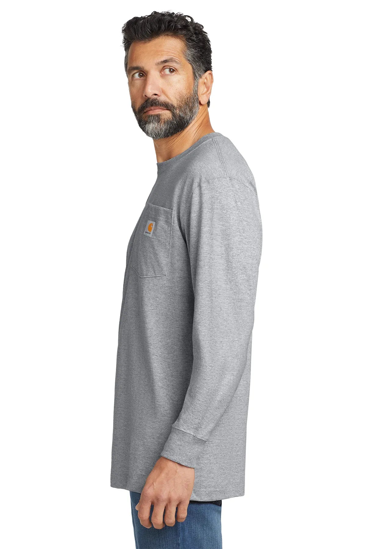 Carhartt ® Workwear Pocket Long Sleeve T-Shirt. CTK126 heather grey_2