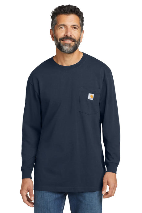 Carhartt ® Workwear Pocket Long Sleeve T-Shirt. CTK126 navy