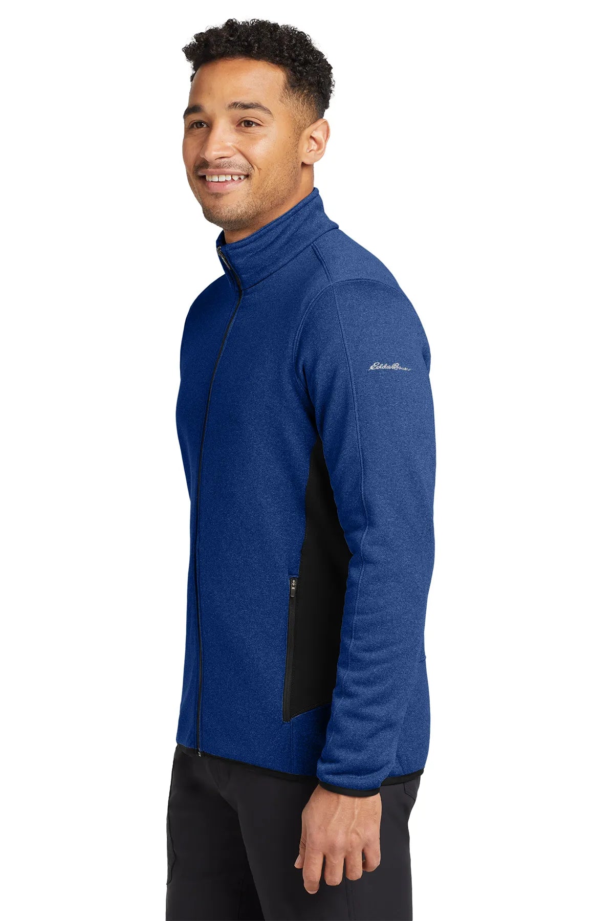 Eddie Bauer® Full-Zip Heather Stretch Fleece Jacket. EB238 Blue Heather_3