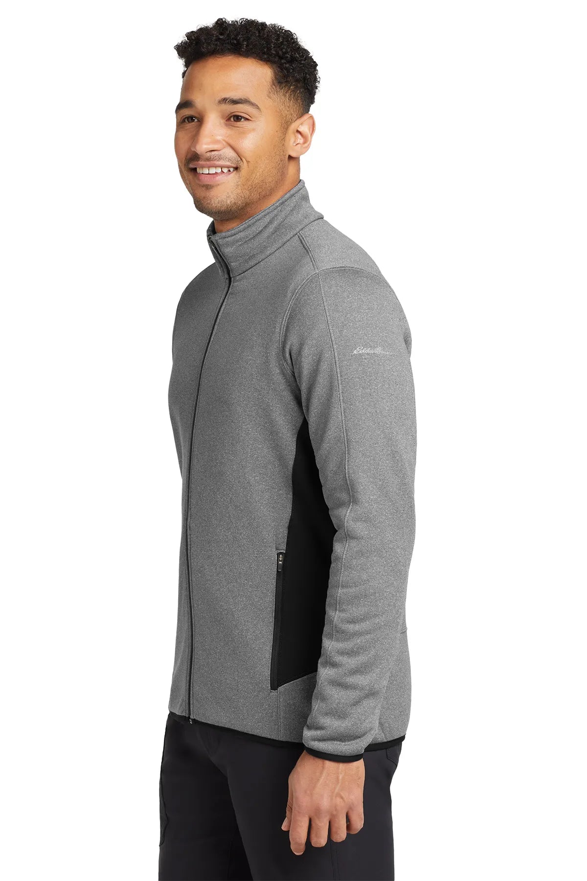 Eddie Bauer® Full-Zip Heather Stretch Fleece Jacket. EB238 Grey Heather_3