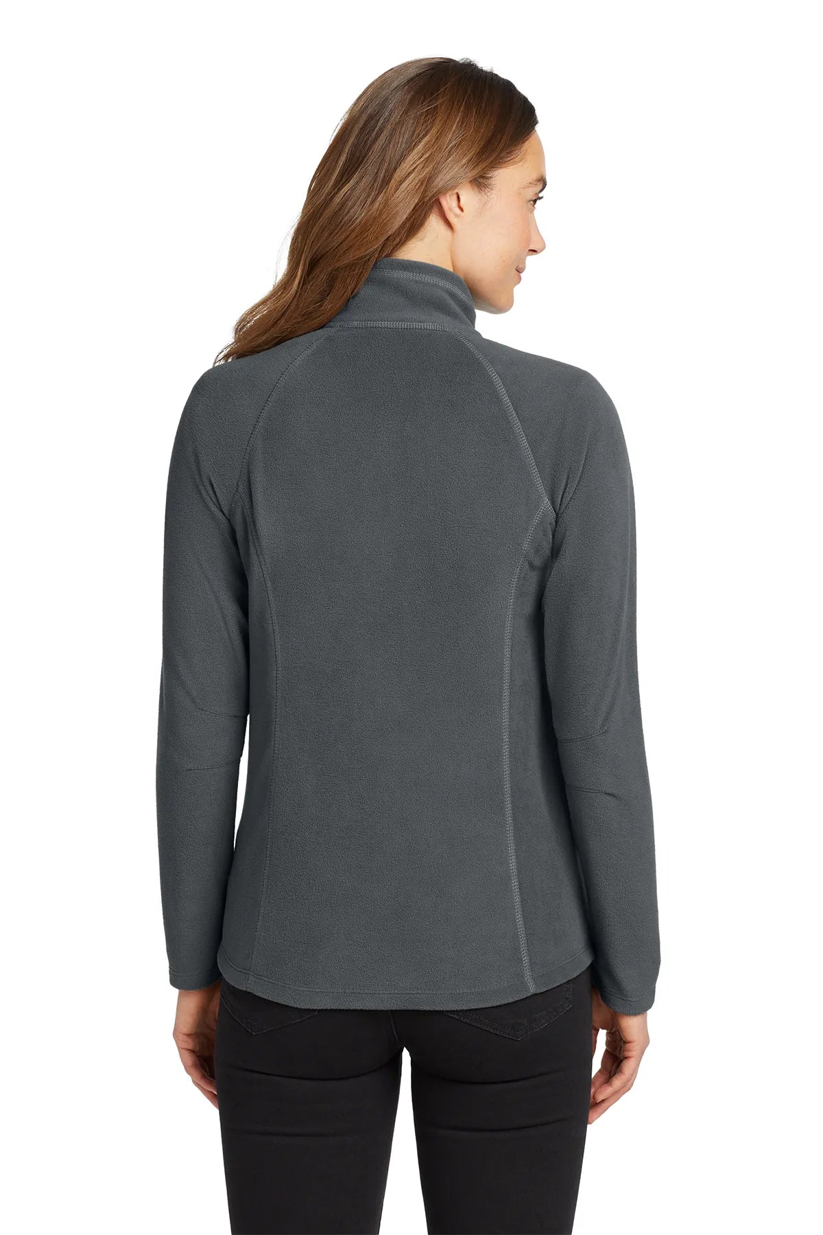 Eddie Bauer® Ladies Full-Zip Microfleece Jacket. EB225 Grey Steel_2