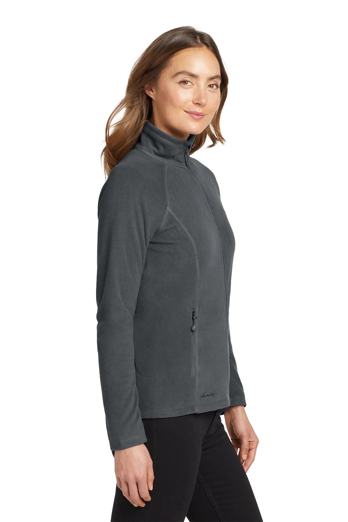 Eddie Bauer® Ladies Full-Zip Microfleece Jacket. EB225 Grey Steel_3