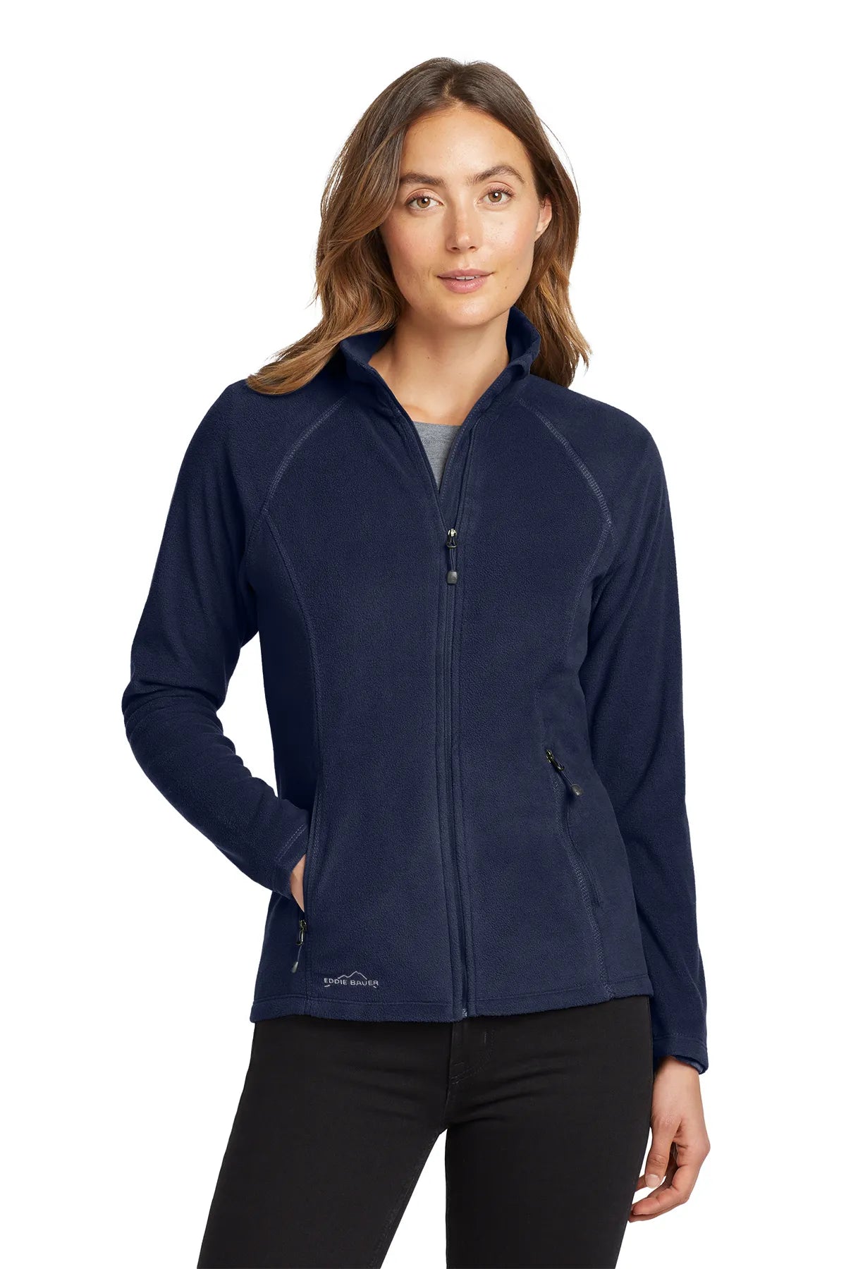 Eddie Bauer® Ladies Full-Zip Microfleece Jacket. EB225 Navy_1