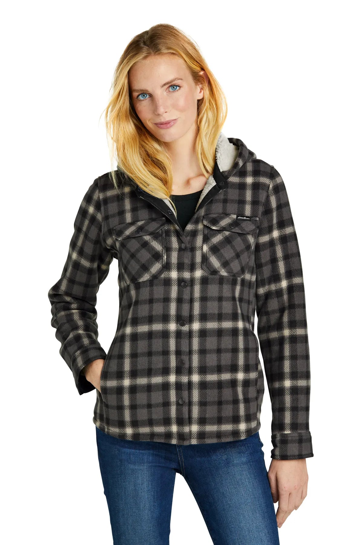 Eddie Bauer® Ladies Woodland Shirt Jac EB229 Grey Steel Bone_1