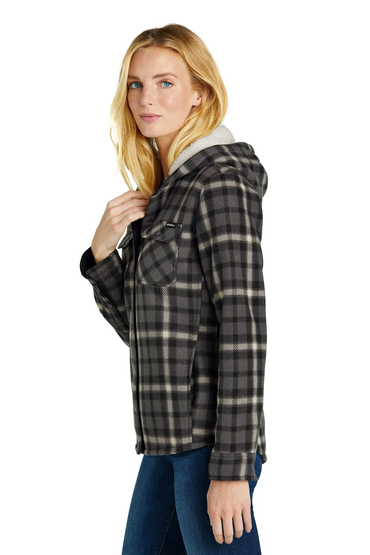 Eddie Bauer® Ladies Woodland Shirt Jac EB229 Grey Steel Bone_3