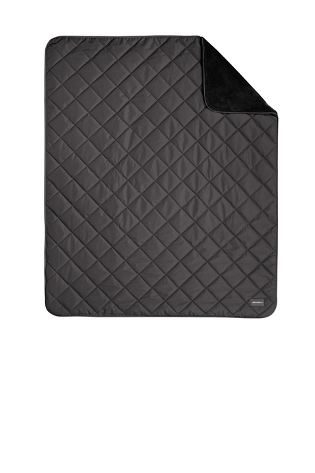 Eddie Bauer® Quilted Insulated Fleece Blanket EB751 Grey Steel Black_1