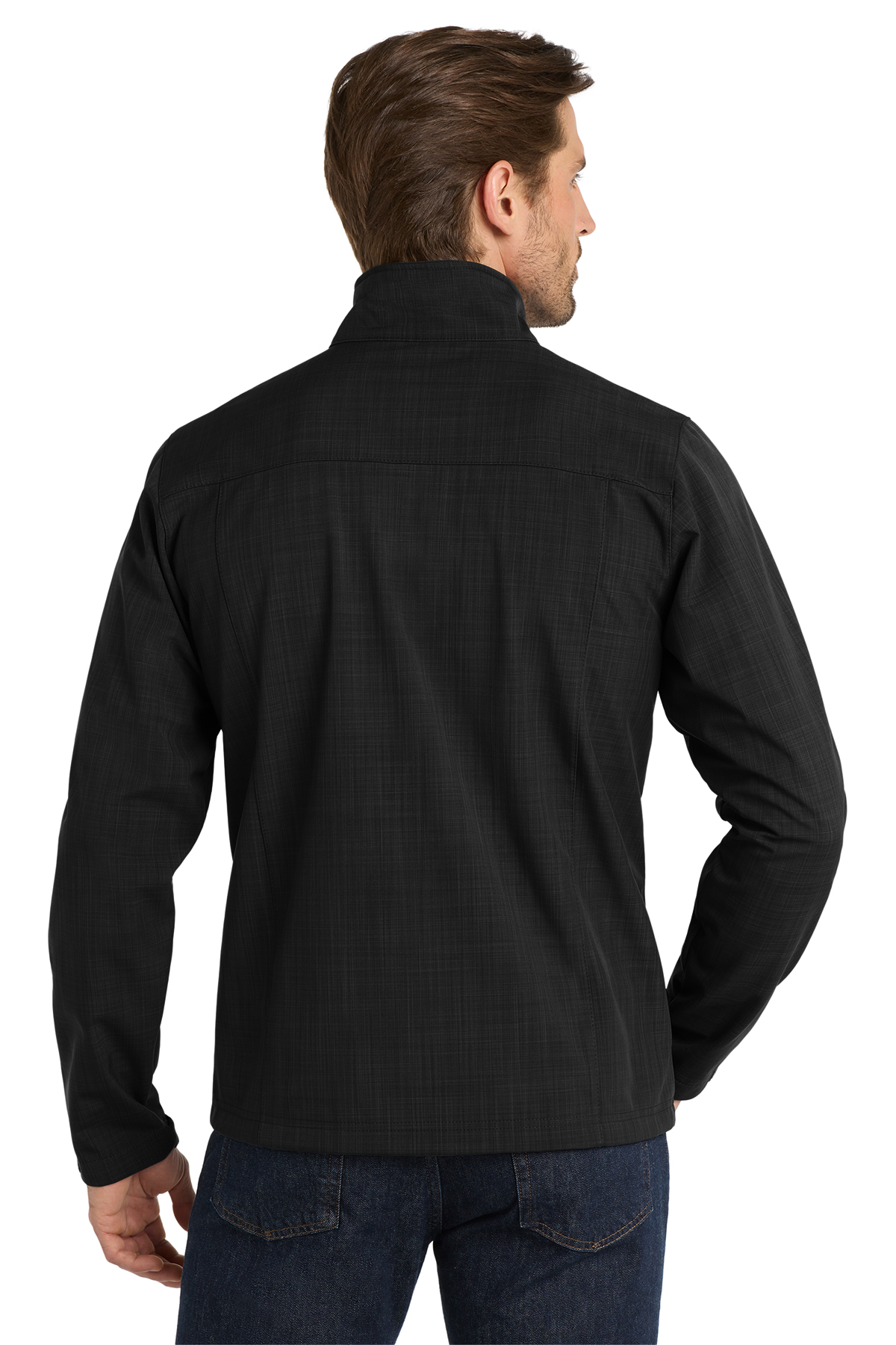 Eddie Bauer® Shaded Crosshatch Soft Shell Jacket. EB532 Black_2